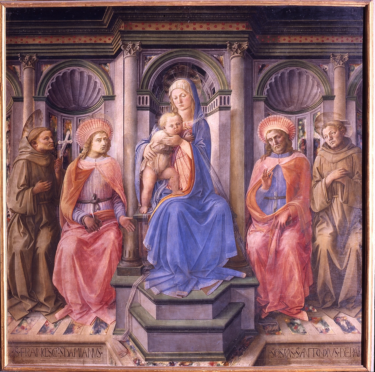 Madonna con Bambino in trono e Santi, episodi sacri - Galleria degli Uffizi, Firenze